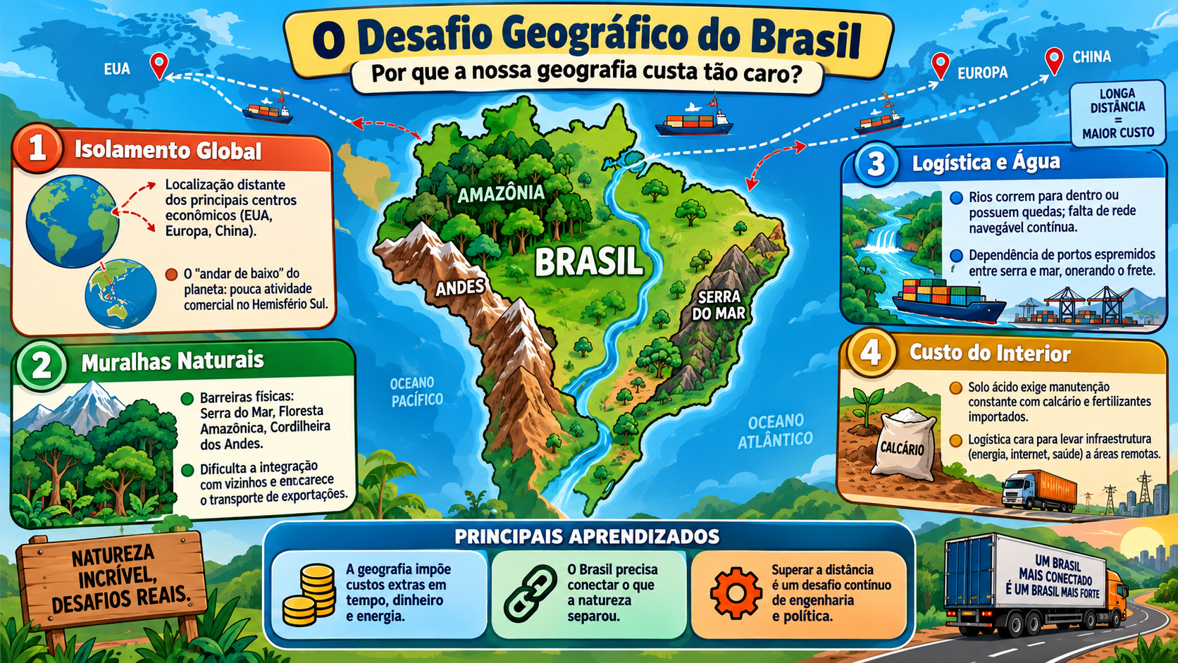 O Desafio Geográfico do Brasil - Infográfico